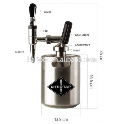 2L Stainless Steel Keg Set for Nitro Cold Brew Coffee brewer